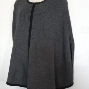 Gray Knit Poncho